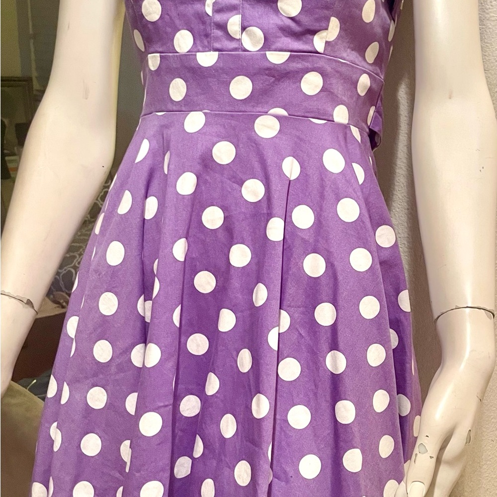 Purple Polka Dot Pin Up Dresss